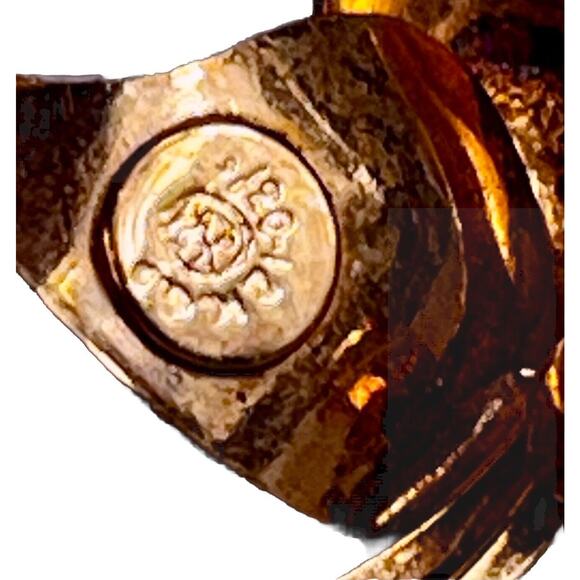 Beautiful 10K Yellow Gold Filled Brooch Pin - Circle Pin Flowers Leaves Pin VTG - Picture 6 of 9